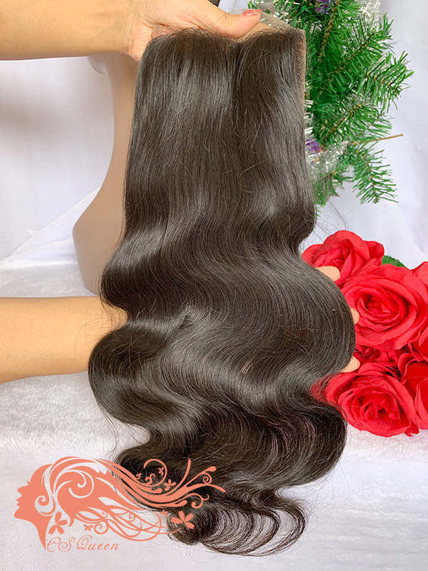 Csqueen Raw hair Line Wave 4X4 Transparent Lace Closure100% Human Hair